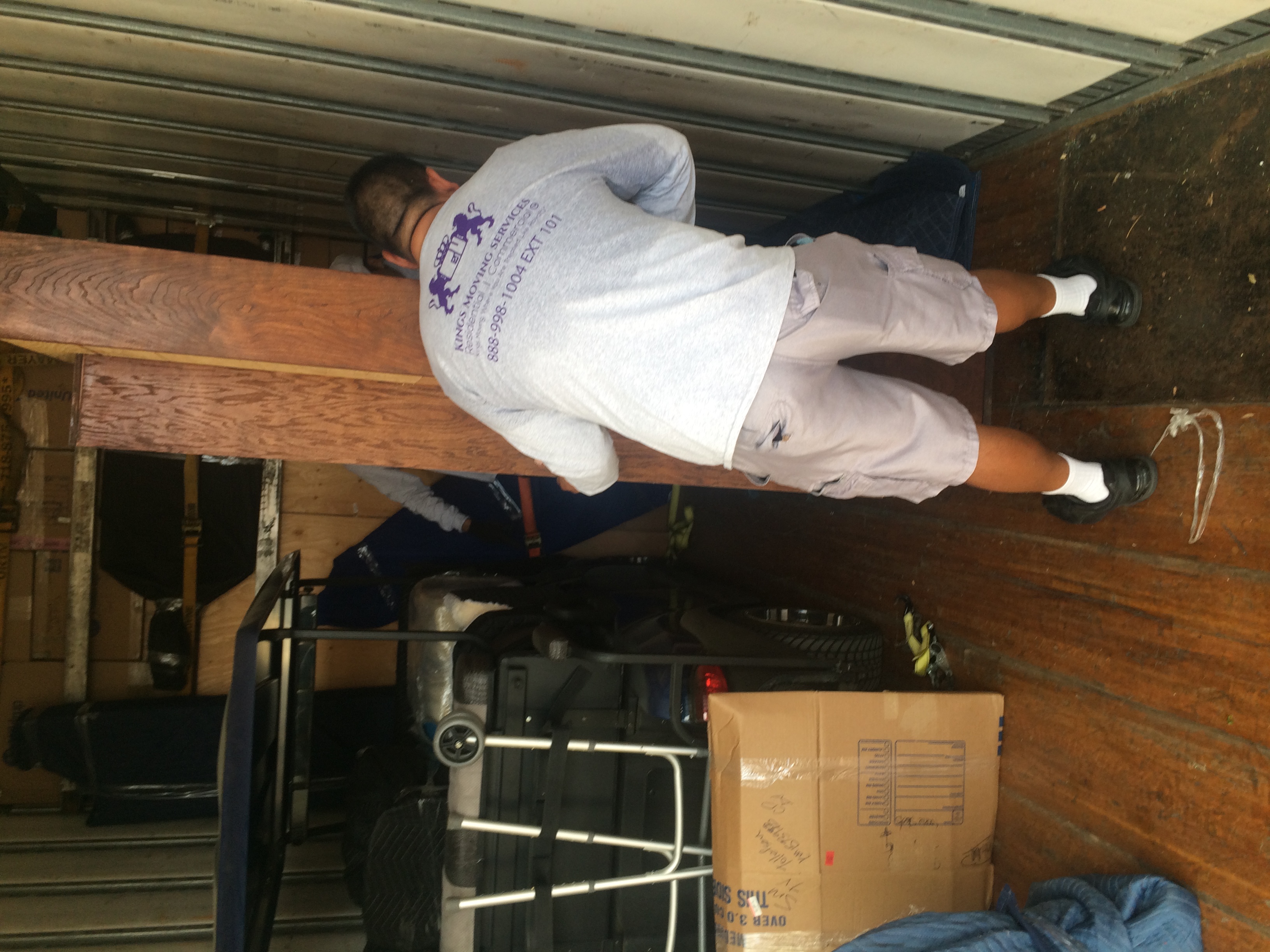 Moving crew unloading items